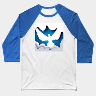 Holy Spirit Dove Coming Down From Heaven Layered Paper Style 1 Abstract Expressionism Baseball T-Shirt